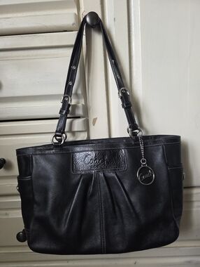 Coach Pleated Leather East West Gallery Tote